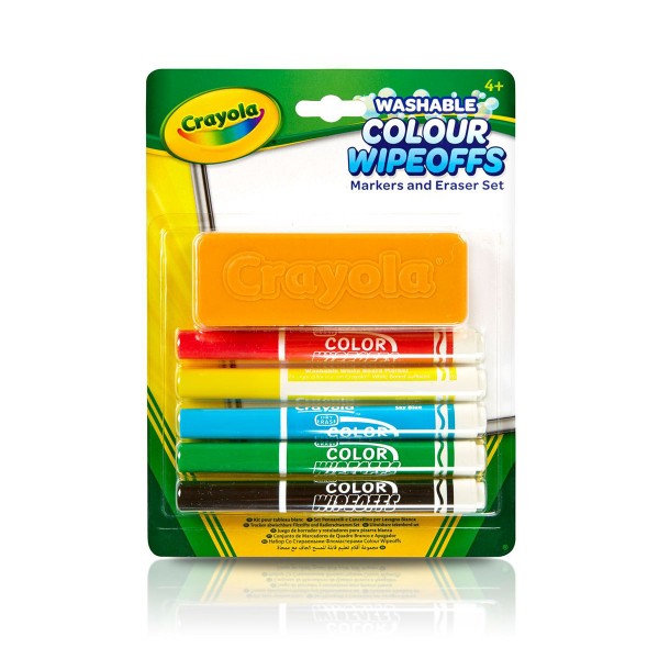 Набор фломастеров для сухого стирания с щеткой Crayola 256417.012