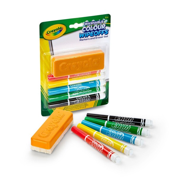 Набор фломастеров для сухого стирания с щеткой Crayola 256417.012