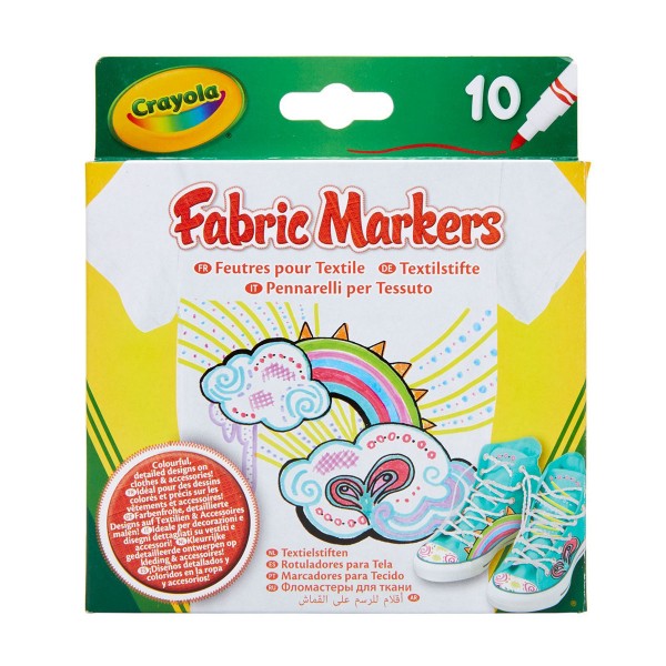Набор фломастеров CRAYOLA для рисования на ткани, тонкая линия, 10 шт 256353.012