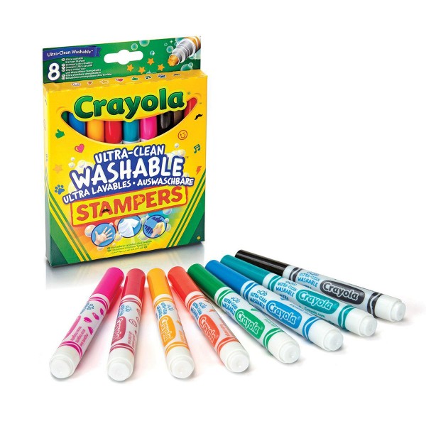 Набор фломастеров Crayola с мини-штампами (ultra-clean washable), 8 шт 256343.012