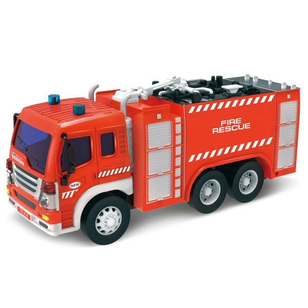 Машина "Junior trucker" Пожарная со светом и звуком, 28 см Dave Toy 33016