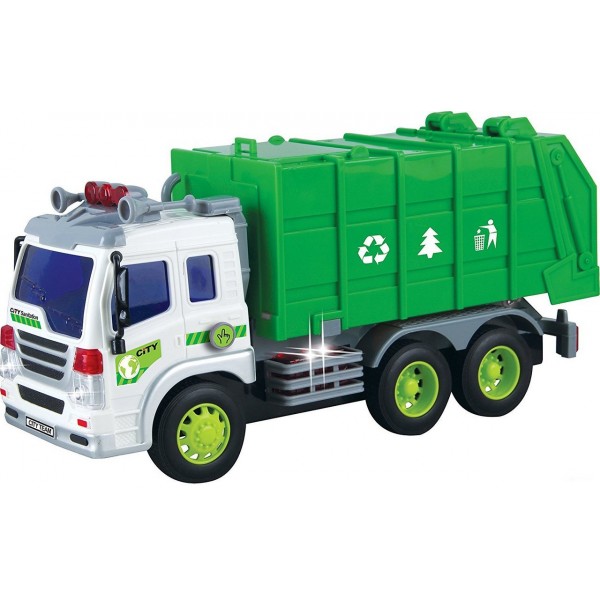 Машина "Junior trucker" Мусоровоз со светом и звуком, 28 см 33018