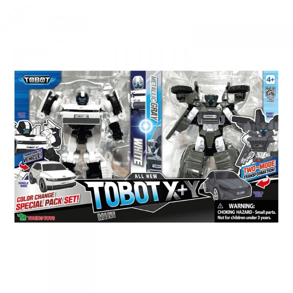Робот-трансформер міні S5 ТОБОТ X білий + ТОБОТ Y сірий TOBOT Young Toys 301166