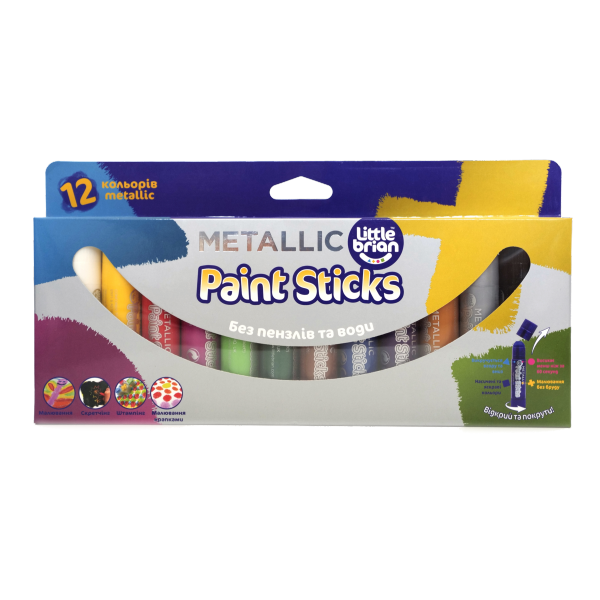 Краска-карандаш Paint Sticks metallic, 12 шт. в наборе LBPS10MA12