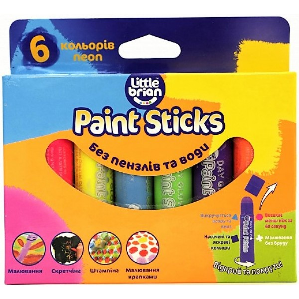 Краска-карандаш Paint Sticks neon, 6 шт. у наборі LBPS10DA6