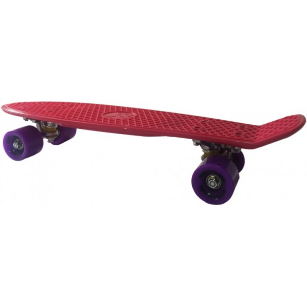Скейт Penny board "GO Travel", фуксия, фиолетовые колеса 56 см LS-P2206RPS