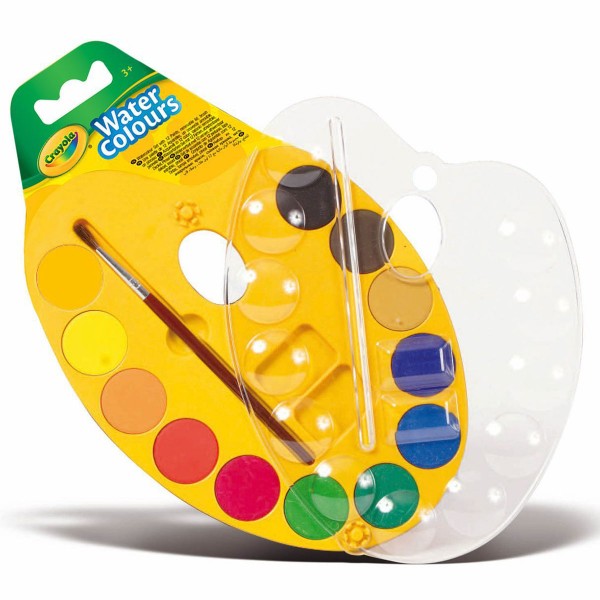 Палитра акварельных красок 12 шт с кисточкой Crayola 256454.024