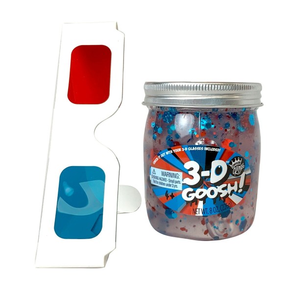Лизун Compound Kings Slime 3-D Goosh с очками, красный/белый/синий, 226 г 300116-1