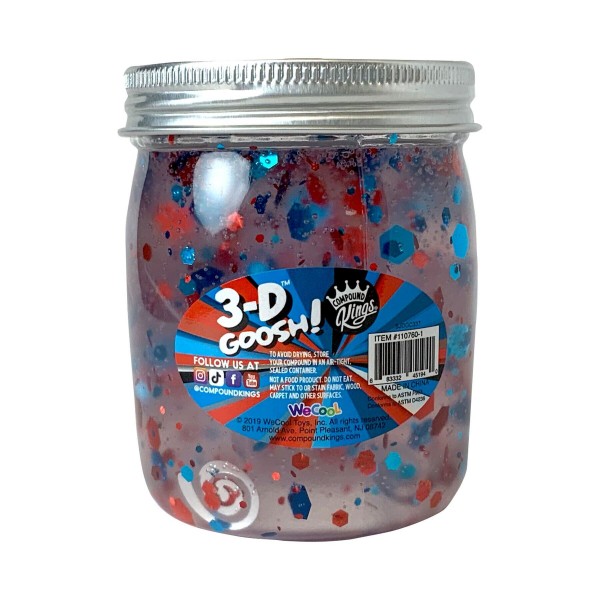 Лизун Compound Kings Slime 3-D Goosh с очками, красный/белый/синий, 226 г 300116-1