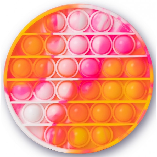 Игрушка-антистресс HGL Push Poppers Tie-Dye, круглый розово-оранжевый SV21011/5