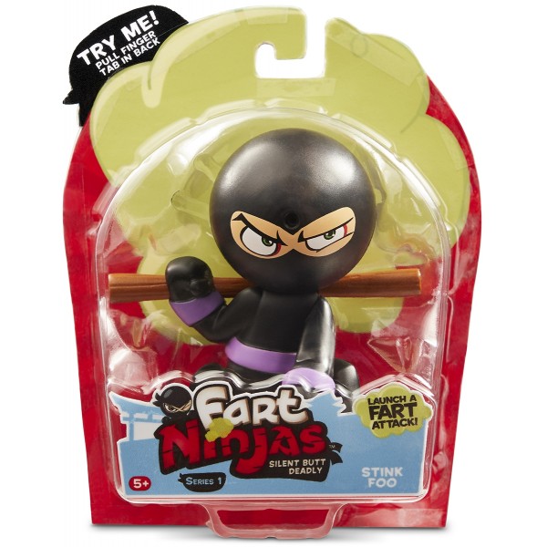 Интерактивная фигурка Funrise Ниндзя Stink Foo Черное кимоно, фиолетовый пояс 70506