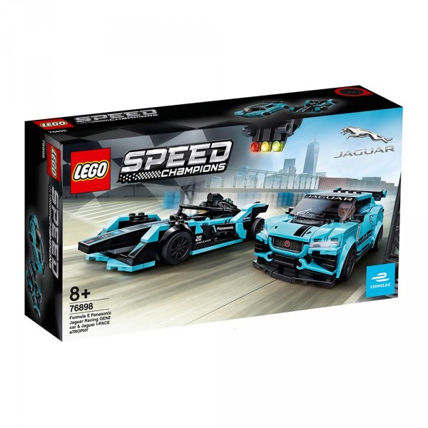 LEGO Speed Champions Конструктор Formula E Panasonic Jaguar Racing GEN2 car & Jaguar I-PACE eTROPHY 76898