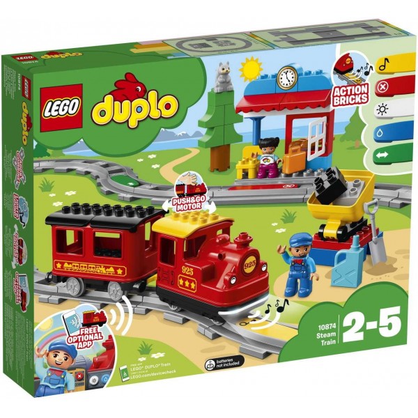 LEGO DUPLO Конструктор Лего Поезд на паровой тяге 10874
