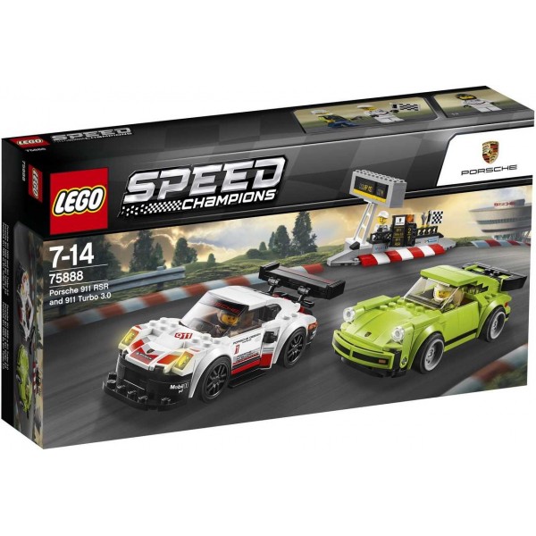 LEGO Speed Champions Конструктор Автомобиль Porsche 911 RSR и 911 Turbo 3.0 75888