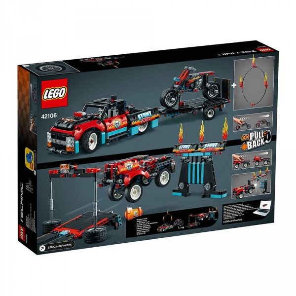 LEGO Technic Конструктор Шоу трюков на грузовиках и мотоциклах 2 в 1 42106
