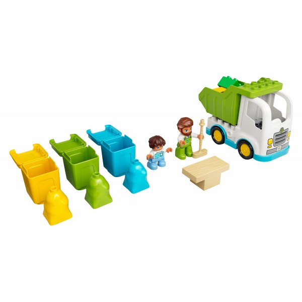 LEGO DUPLO Конструктор Мусоровоз и контейнеры для раздельного сбора мусора 10945