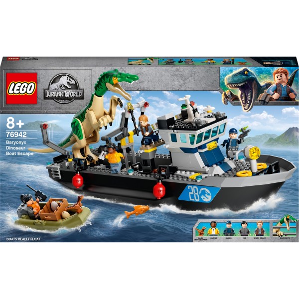 LEGO Jurassic World Конструктор Побег барионикса на катере 76942