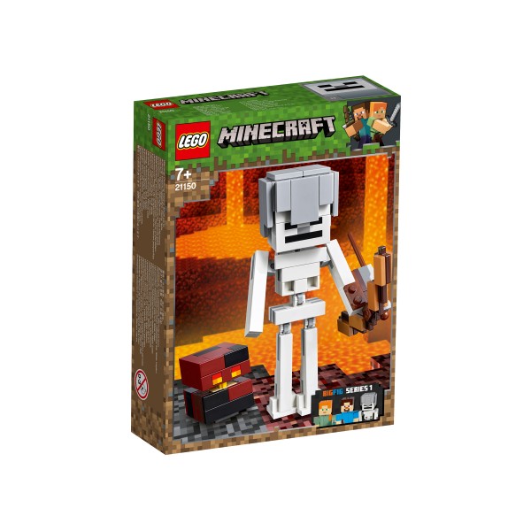 LEGO Майнкрафт (Minecraft) Конструктор Большие фигурки Minecraft, скелет с кубом магмы 21150