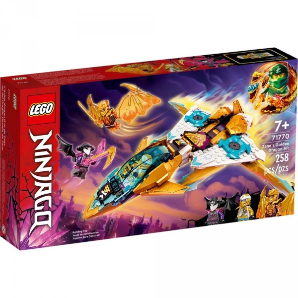 LEGO Ниндзяго (NinjaGo) Конструктор Реактивный самолёт Зейна «Золотой дракон» 71770