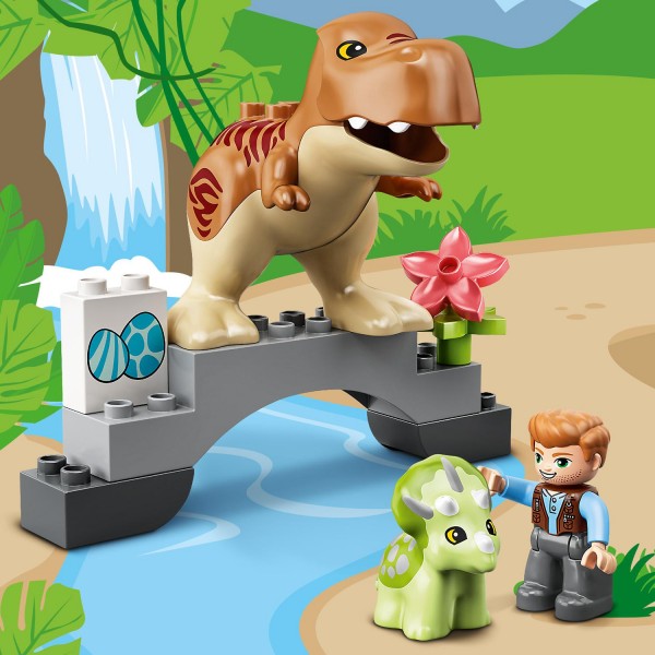 LEGO DUPLO Конструктор Побег динозавров: тираннозавр и трицератопс 10939