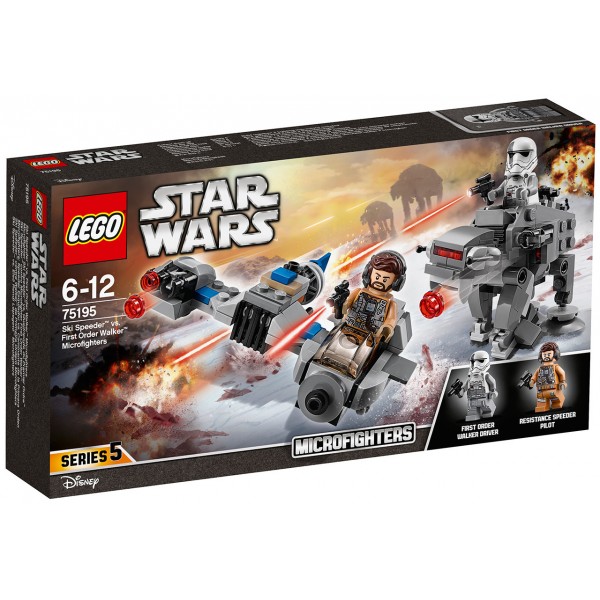 LEGO Star Wars Конструктор Микроистребитель летающий мотоцикл против Ходуна Первого Орден 75195