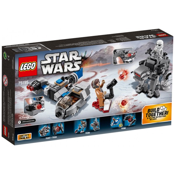 LEGO Star Wars Конструктор Микроистребитель летающий мотоцикл против Ходуна Первого Орден 75195