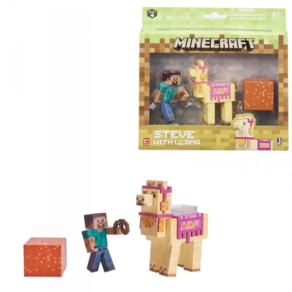 Игровая коллекционная фигурка Minecraft Steve with Llama серия 4 16602M