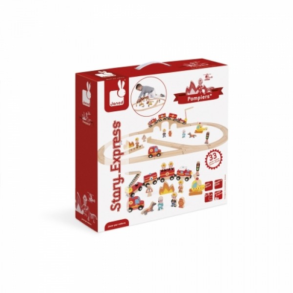 Игровой набор с треком Janod Пожарная команда J08539