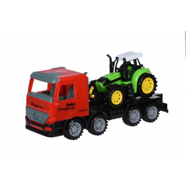 Машинка инерционная Same Toy Super Combination Тягач Красный с трактором 98-84Ut-1