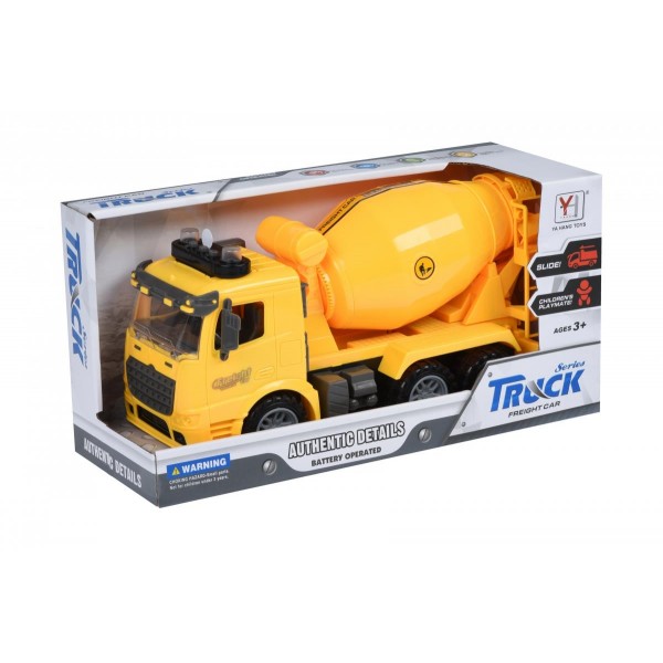 Машинка инерционная Same Toy Truck Бетономешалка желтая со светом и звуком 98-612AUt-2