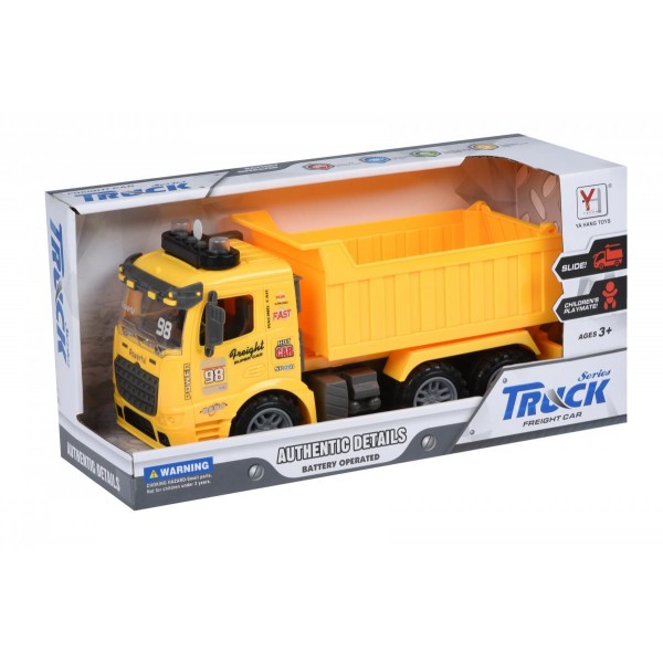 Машинка инерционная Same Toy Truck Самосвал желтый со светом и звуком 98-614AUt-1