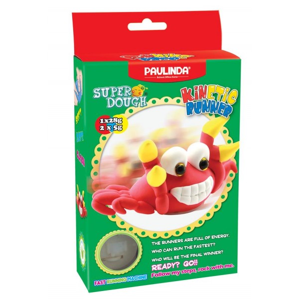 Масса для лепки Paulinda Super Dough Running Race Краб заводной механизм PL-081183-2