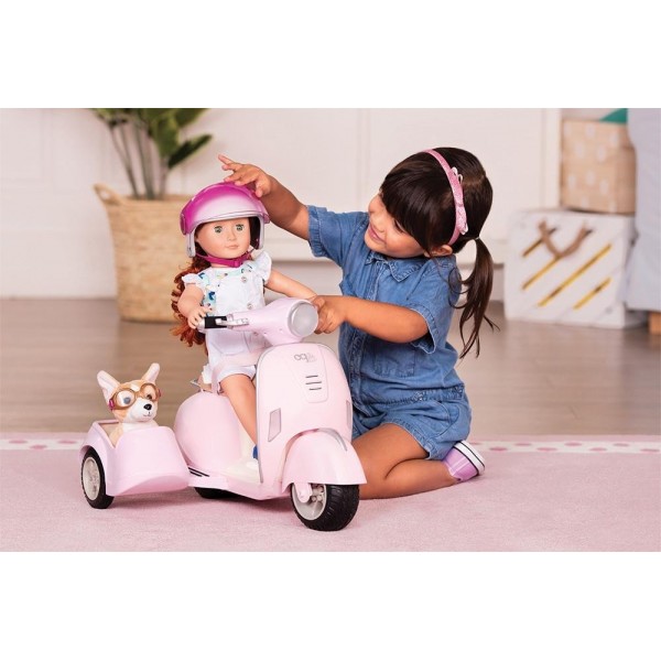 Транспорт для кукол Our Generation Скутер с боковой коляской BD37389Z