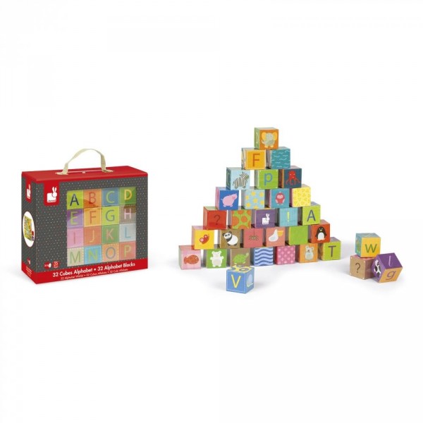 Кубики картонные Janod Алфавит J02993