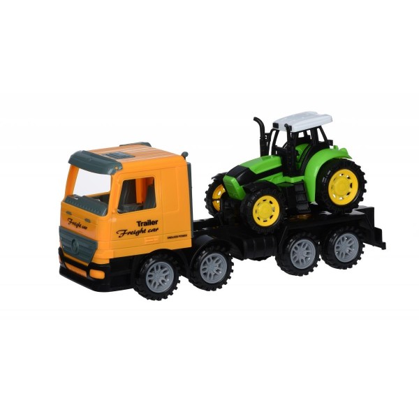 Машинка инерционная Same Toy Super Combination Тягач Желтый с трактором 98-84Ut-2