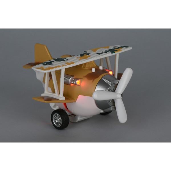 Самолет металический инерционный Same Toy Aircraft коричневый со светом и музыкой SY8015Ut-3