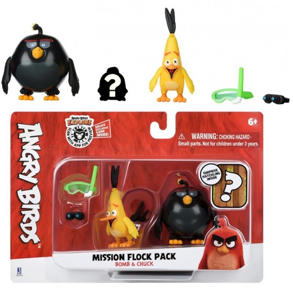 Игровая фигурка Jazwares Angry Birds ANB Mission Flock Бомб и Чак ANB0008