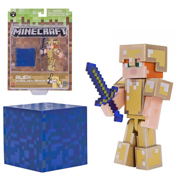 Игровая фигурка Minecraft Alex in Gold Armor серия 4 19970M
