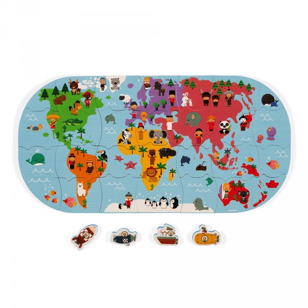 Игрушка для купания Janod Пазл Карта мира J04719