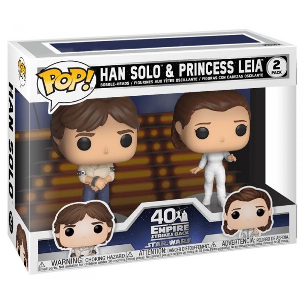 Коллекционная фигурка Funko POP! Bobble: Star Wars: 2PK Han & Leia 46770
