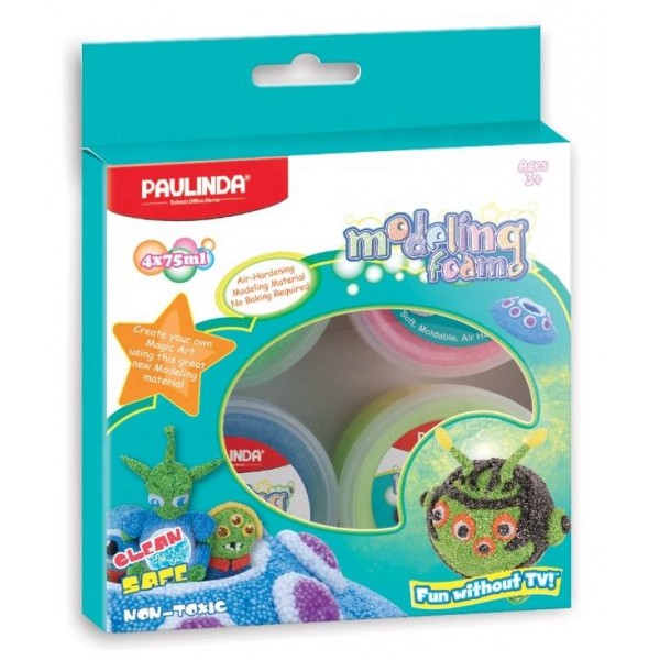 Масса для лепки Paulinda Modeling foam 4*75мл PL-072504