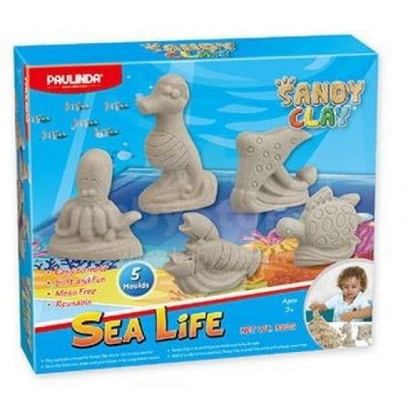 Песок для творчества Paulinda Sandy clay Морская жизнь-животные 300г 5 ед PL-140017