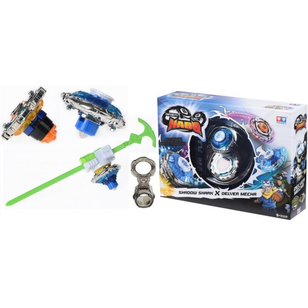 Волчок Auldey Infinity Nado Сплит Shadow Shark и Delver Mecha с устройством запуска YW624602