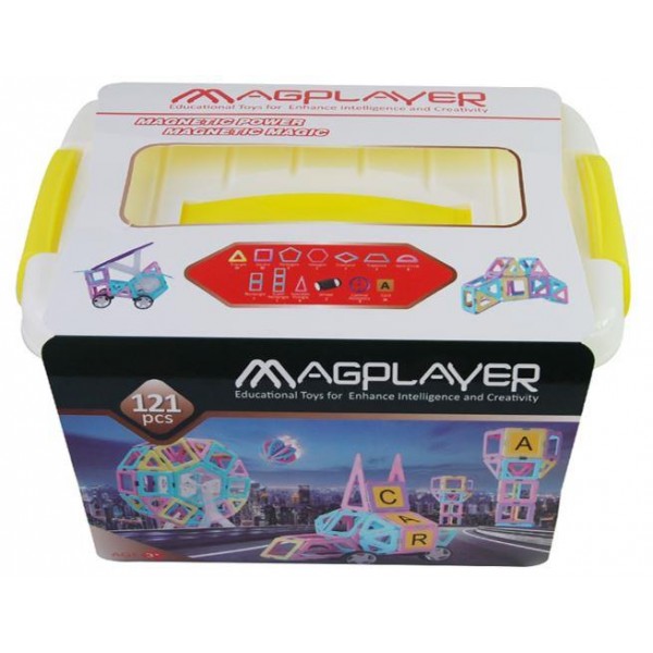 Конструктор Magplayer магнитный набор бокс 121 эл. MPT2-121
