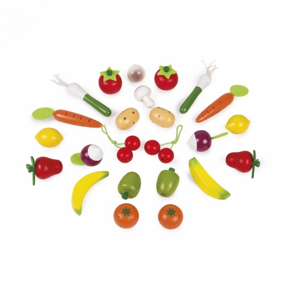 Игровой набор Janod Корзина с овощами и фруктами 24 ел. J05620