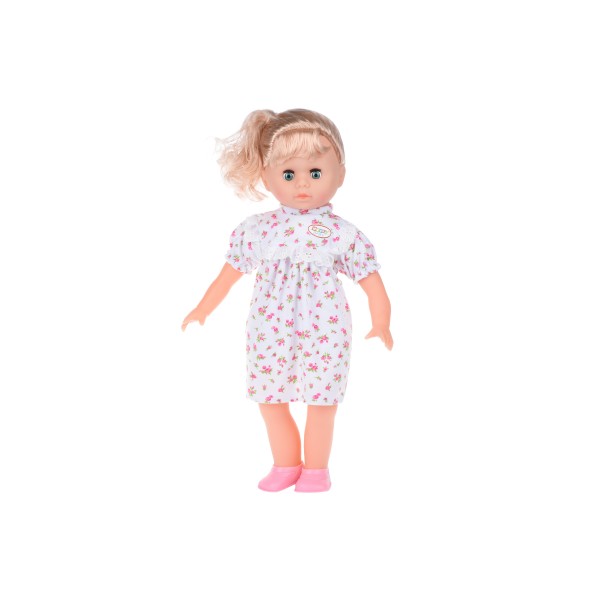 Кукла Same Toy белое платье в розовый цветочек 45 см 8010BUt-1