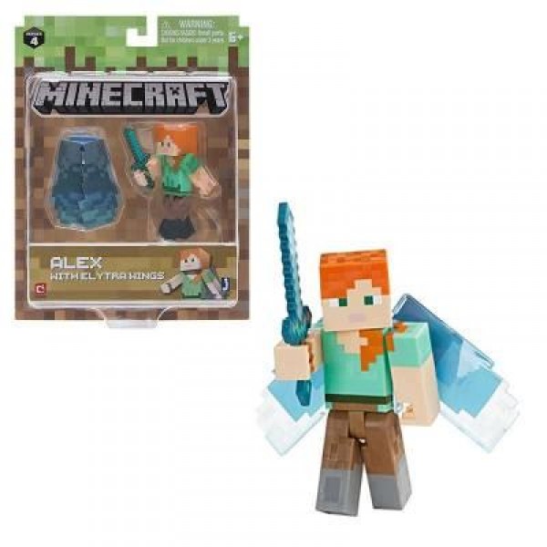 Игровая фигурка Minecraft Alex with Elytra Wings серия 4 16492M