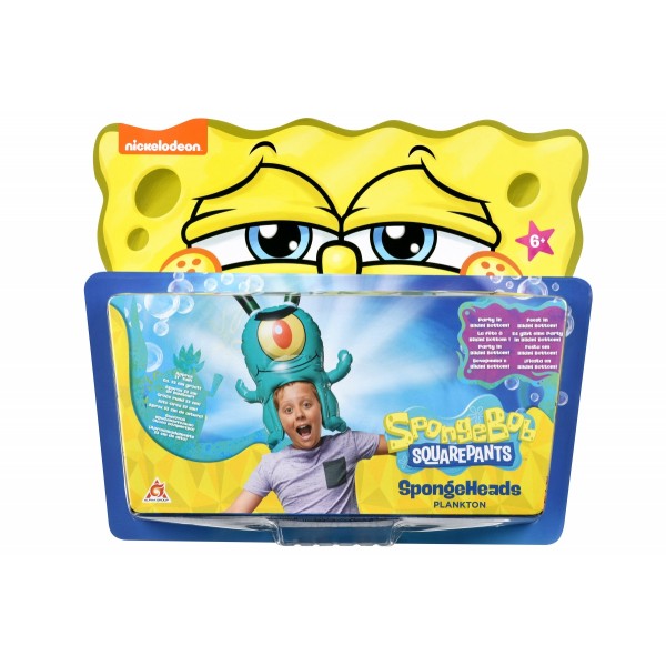 Игрушка-головной убор SpongeBob SpongeHeads Plankton EU690604