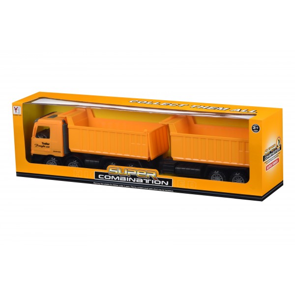 Машинка инерционная Same Toy Super Combination Самосвал желтый с прицепом 98-87Ut-2