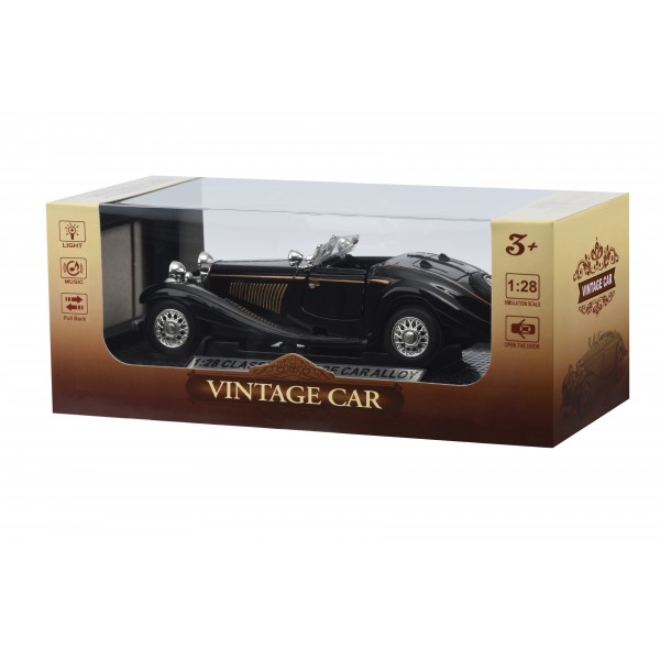 Автомобиль Same Toy Vintage Car со светом и звуком Черный HY62-2Ut-3